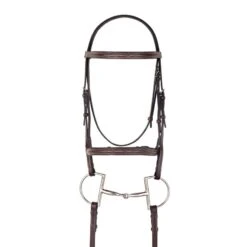 Camelot Gold Fancy Raised Padded Bridle - Australian Nut