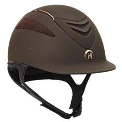 One K Defender Rose Gold Stripe Helmet - Brown Matte Rose Gold Stripe