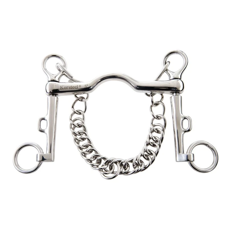 Korsteel Stainless Steel Low Port Sliding Curb Bit 5" Korsteel Stainless Steel Low Port Sliding Curb Bit 5" -Ovation Store 350617 800 800