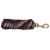 Western Rawhide 10' Poly Lead W/Brass Plated Snap - Black/Purple/Tan