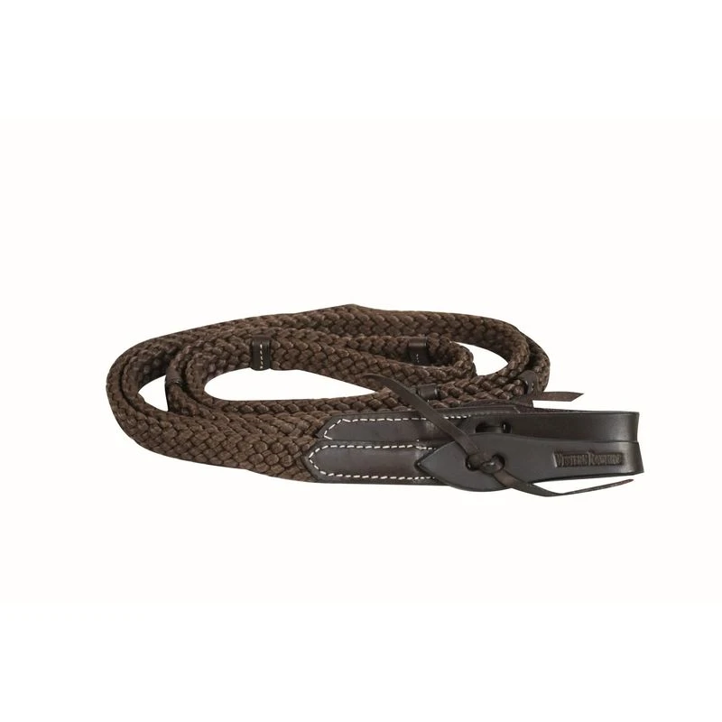 Western Rawhide Jim Taylor Soft Touch Roping Reins with Waterloops - Dark Brown Western Rawhide Jim Taylor Soft Touch Roping Reins With Waterloops - Dark Brown -Ovation Store 360780 800 800
