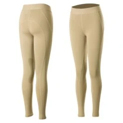 Horze Kids' Madison Knee Patch Tights - Tan