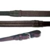 Nunn Finer Buckle End Large Pimple Rubber Reins - Havana/Zinc -Ovation Store 408759 800 800