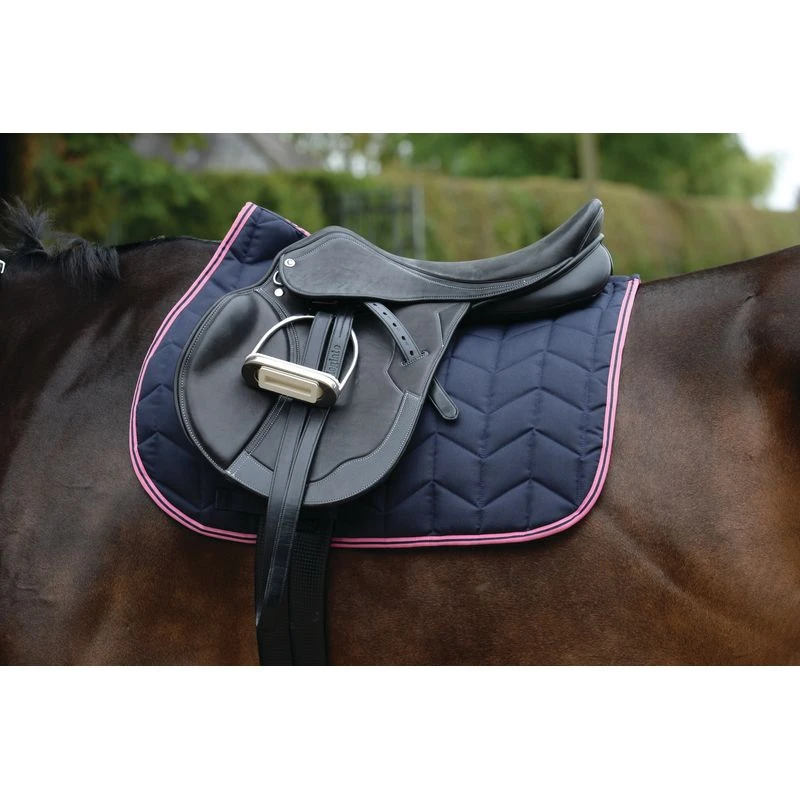 Saxon Element Quilted All Purpose Saddle Pad - Navy/Pink Saxon Element Quilted All Purpose Saddle Pad - Navy/Pink -Ovation Store 410234 800 800