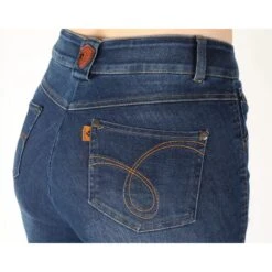 Shires Aubrion Women's Putney Denim Knee Patch Breeches - Dark Blue -Ovation Store 410754 800 800