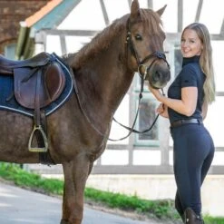 Horze Women's Limited Edition Saphira Ventilated Full Seat Breeches - Dark Navy -Ovation Store 416055 800 800