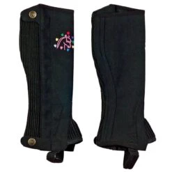 Ovation Kids' Horse N Heart Half Chaps - Black