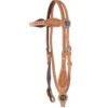Western Rawhide Country Legend Buckstitch And Basket Browband Headstall - Golden Tan -Ovation Store 443692 800 800