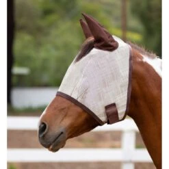 Kensington Signature Fly Mask W/Web Trim, Ears And Forelock Hole - Desert Sand