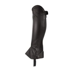 Horze Kids' Leather Elastic Half Chaps - Black