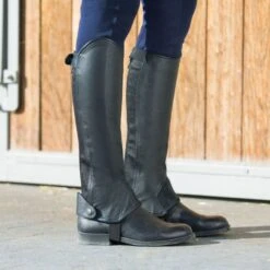 Horze Classic Leather Half Chaps - Black -Ovation Store 451346 800 800
