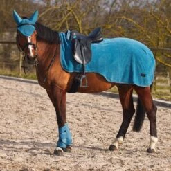 Horze Marquess Fleece Riding Blanket - Aegean Blue 4 Horze Marquess Fleece Riding Blanket - Aegean Blue -Ovation Store 454053 800 800