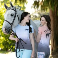 Irideon Women's Dip Dye Equestrian Swing Tee - Radiant Peach -Ovation Store 481948 800 800