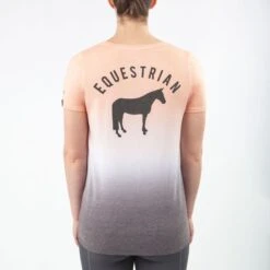 Irideon Women's Dip Dye Equestrian Swing Tee - Radiant Peach -Ovation Store 481949 800 800