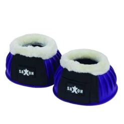 Saxon Fleece Trim Rubber Bell Boots - Purple/White