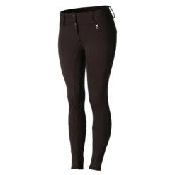Horze Kids' Rhea Full Seat Thermo Breeches W/Back Pockets - After Dark Brown -Ovation Store 498754 800 800