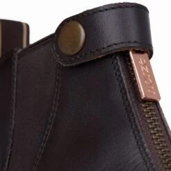 Horze Women's Rose Front Zip Paddock Boots - Dark Brown -Ovation Store 533612 800 800