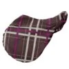 Pessoa Alpine 1200D Saddle Cover - Carob Brown/Fuchsia Plaid -Ovation Store 533834 800 800