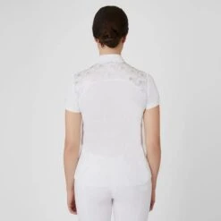 Horze Women's Kaitlin Short Sleeved Performance Shirt W/ Flower Print - White -Ovation Store 542674 800 800