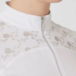 Horze Women's Kaitlin Short Sleeved Performance Shirt W/ Flower Print - White -Ovation Store 542675 800 800