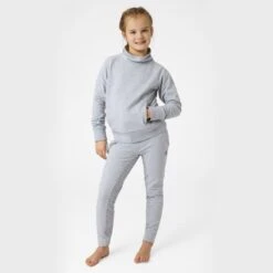 Horze Kids' Emmie Organic Cotton Full Seat Tights - Ash Gray -Ovation Store 545137 800 800