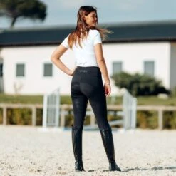 Horze Women's Danica High Waist Tights With Mesh Insert - Black -Ovation Store 548189 800 800