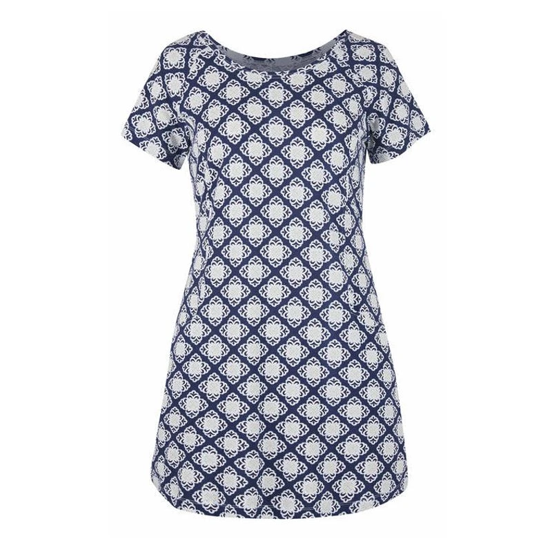 EQL Women's Everyday Tunic Dress - Indigo Tiles EQL Women's Everyday Tunic Dress - Indigo Tiles -Ovation Store 566140 800 800