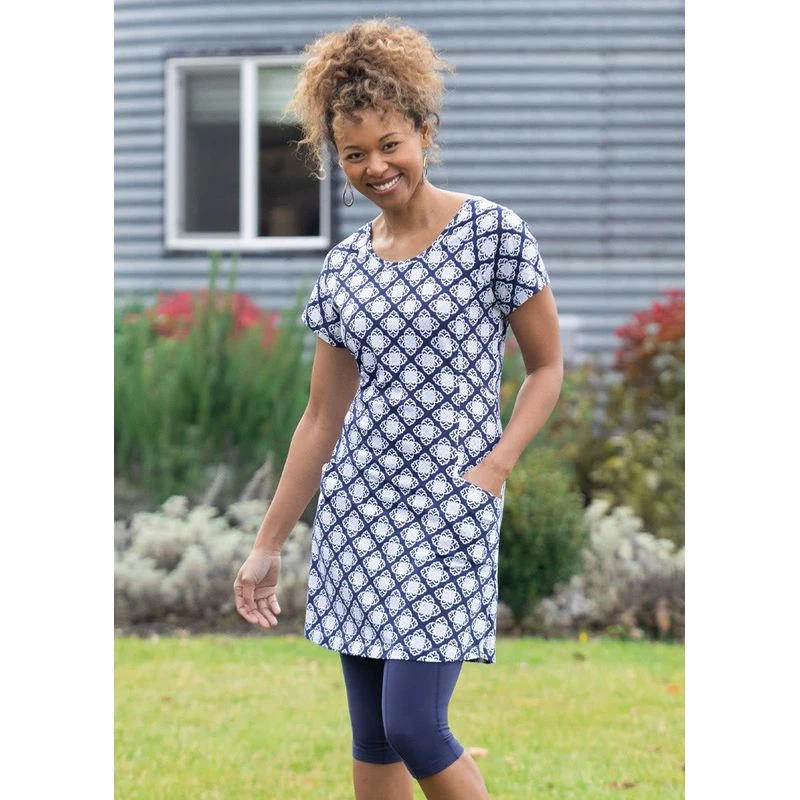 EQL Women's Everyday Tunic Dress - Indigo Tiles EQL Women's Everyday Tunic Dress - Indigo Tiles -Ovation Store 566143 800 800