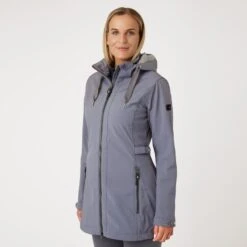 Horze Women's Freya Long Softshell Jacket - Steel Grey -Ovation Store 583948 800 800