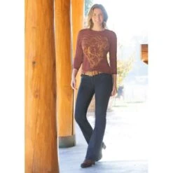 EQL Women's In Motion Bootcut Jean - Dark Rinse -Ovation Store 584978 800 800