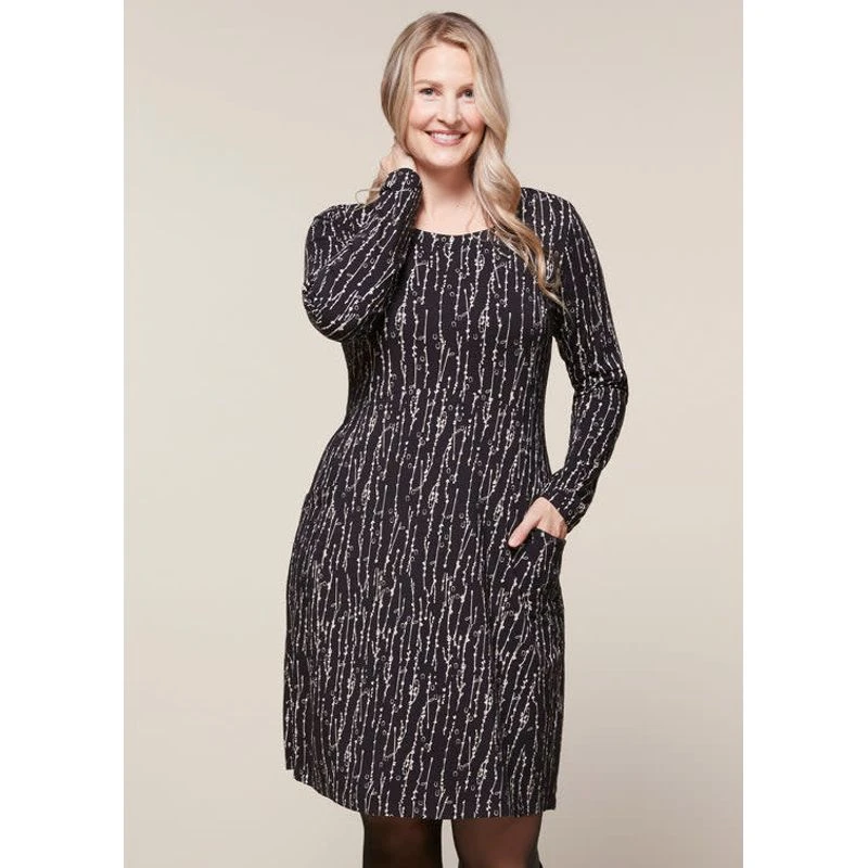 EQL Women's Inspired Scoop Neck Long Sleeve Dress - Black Horseshoe Branches EQL Women's Inspired Scoop Neck Long Sleeve Dress - Black Horseshoe Branches -Ovation Store 585357 800 800