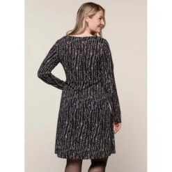 EQL Women's Inspired Scoop Neck Long Sleeve Dress - Black Horseshoe Branches 5 EQL Women's Inspired Scoop Neck Long Sleeve Dress - Black Horseshoe Branches -Ovation Store 585359 800 800