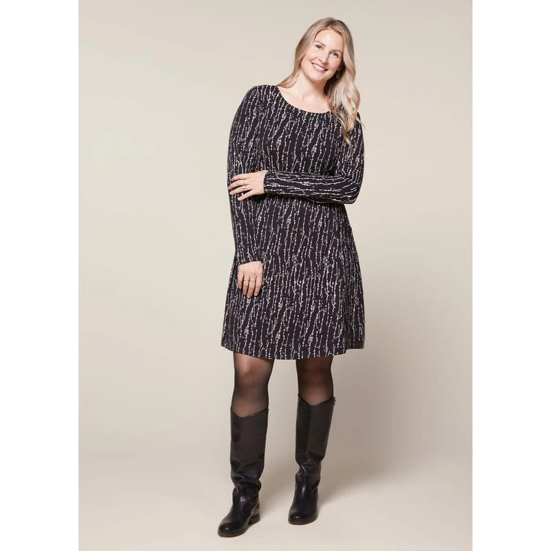EQL Women's Inspired Scoop Neck Long Sleeve Dress - Black Horseshoe Branches EQL Women's Inspired Scoop Neck Long Sleeve Dress - Black Horseshoe Branches -Ovation Store 585360 800 800