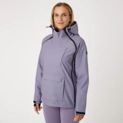 Horze Women's Ayla Waterproof Shell Riding Jacket - Grey Ridge Purple -Ovation Store 586372 800 800