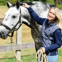 Romfh Women's Hampton Quilted Vest - Dark Navy/Brook Bit Print -Ovation Store 588366 800 800