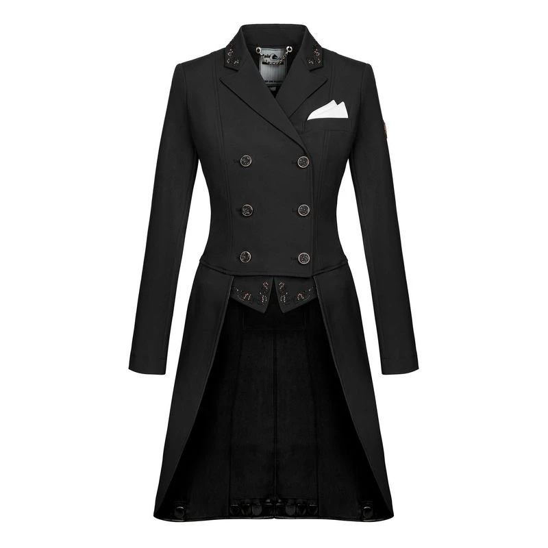 Fair Play Women's Dorothee Rose Gold Shadbelly Coat - Black Fair Play Women's Dorothee Rose Gold Shadbelly Coat - Black -Ovation Store 593899 800 800