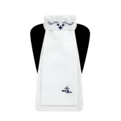 Fair Play Lucrezia Ready Tied Stock Tie - White/Navy