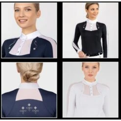 Fair Play Women's Lorella Long Sleeve Competition Shirt - Navy/White 5 Fair Play Women's Lorella Long Sleeve Competition Shirt - Navy/White -Ovation Store 594290 800 800