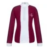 Fair Play Women's Claire Pearl Long Sleeve Competition Shirt - Burgundy/White -Ovation Store 594951 800 800