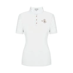 Fair Play Women's Cecile Rose Gold Short Sleeve Competition Shirt - White