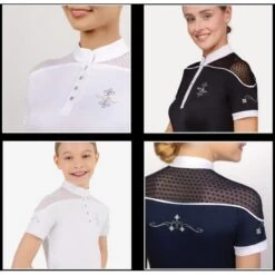 Fair Play Women's Letizia Short Sleeve Competition Shirt - Navy -Ovation Store 595518 800 800