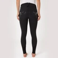 Horze Women's Queenie Silicone Full Seat Breeches W/Crystals - Black -Ovation Store 599927 800 800