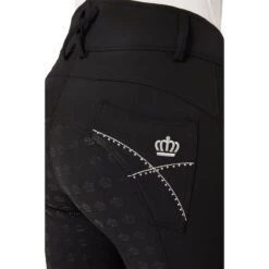 Horze Women's Queenie Silicone Full Seat Breeches W/Crystals - Black -Ovation Store 599929 800 800