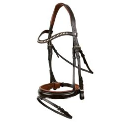 Horze Classic Dressage Ergonomic Bridle W/Curved Browband - Brown/Brown