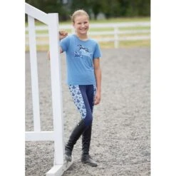 Kerrits Kids' Knee Patch Performance Tights - Ink/Ink Painted Horse -Ovation Store 610038 800 800