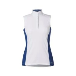 Kerrits Women's Affinity Sleeveless Show Shirt - True Blue/Iron Bouquet
