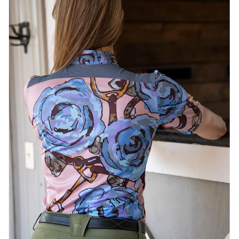 FITS Women's Kinetic Short Sleeve Shirt - Blue Roses & Tack FITS Women's Kinetic Short Sleeve Shirt - Blue Roses & Tack -Ovation Store 621195 800 800
