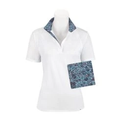 RJ Classics Women's Sadie 37.5 Short Sleeve Show Shirt - White/Blue Paisley Floral