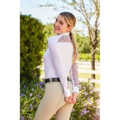 RJ Classics Women's Carly 37.5 Show Shirt - White/Purple Paisley -Ovation Store 624304 800 800
