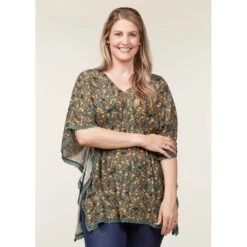 EQL Women's Daydream Gauze Tunic - Cypress Hoofprint Meadow -Ovation Store 644604 800 800